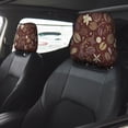 thumbnail image 2 of Kdxio Coffee and Flowers Pattern Print 2 Piece Car Head Rest Covers Set Auto Front/Rear Seats Headrest Cover Universal Fit Most Cars,Sedan, SUV, 2 of 9