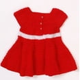 thumbnail image 2 of Woonie Handmade Crochet Polka Frock with Cap and Booties-Red, 2 of 3