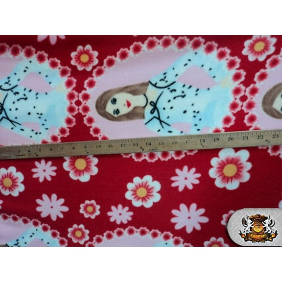 Fleece Fabric Printed *GIRL RED* By the Yard N-180