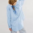 thumbnail image 5 of Cute Puff Long Sleeve Shirts for Women Trendy Crew Neck Striped Blouses Fashion Fall Casual Loose Fit Tshirts Ladies Going Out Tops, 5 of 7
