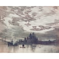 thumbnail image 2 of Stellar Design Studio 18x15 Gold Ornate Wood Framed with Double Matting Museum Art Print Titled - Moonlight Over Venice 1, 2 of 4