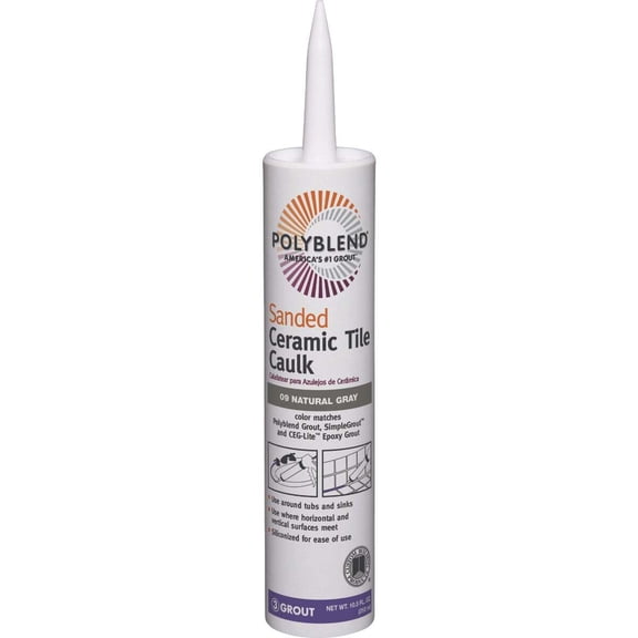 Custom Building Products Polyblend Ceramic Tile Caulk - Waterproof, Multi-Purpose - 10.5 oz Haystack