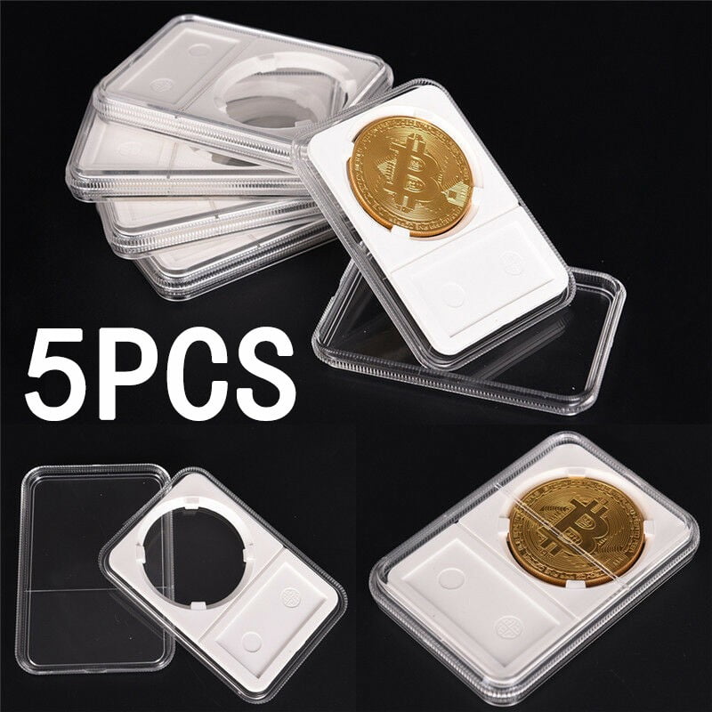 Buy 5pcs Commemorative Coin Slab Holder Plastic Display Storage Box
