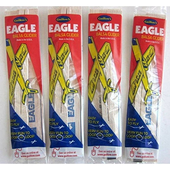 Big Game Toys~(4) Eagle F-15 Balsa Wood Air Plane Glider GUILLOWS Jet Model kit #26 Toy New