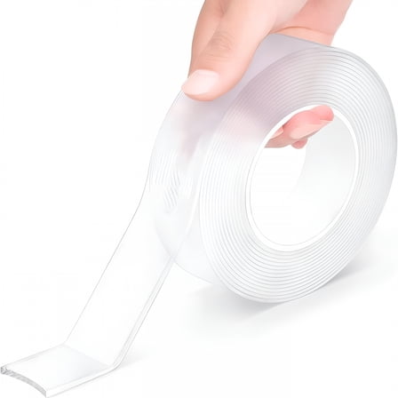 ICERUN Double Sided Tape Heavy Duty,Extra Large Nano Double Sided Adhesive Tape,Clear Mounting Tape Picture Hanging Adhesive Strips,Removable Wall Tape Sticky Poster Tape Decor Carpet Tape (9.85FT)