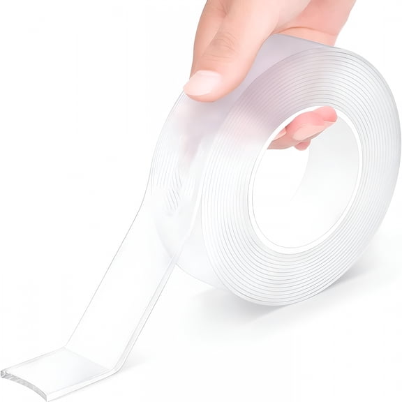 ICERUN Double Sided Tape Heavy Duty,Extra Large Nano Double Sided Adhesive Tape,Clear Mounting Tape Picture Hanging Adhesive Strips,Removable Wall Tape Sticky Poster Tape Decor Carpet Tape (9.85FT)