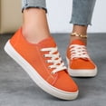 thumbnail image 5 of Pandaie Women's Fashion Sneakers Low Top Walking Running Tennis Shoes Lace up Non Slip Canvas Flats for Work Casual Daily Footwear Orange,9, 5 of 8
