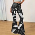 thumbnail image 2 of Leidass Women's Halloween Flare Leggings Black Cat Pumpkin Print High Waist Buttery Soft Bell Bottom Yoga Pants Black L, 2 of 6