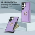 thumbnail image 3 of Nalacover for Samsung S23 Ultra Wallet with Card Holder Slot, 360?Rotation Ring Holder Kickstand Cover for Men Women Protective Premium PU Leather Shockproof Cover for Samsung Galaxy S23 Ultra, Purple, 3 of 9