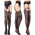 thumbnail image 7 of Topumt Women Patterned Fishnets Tights Small Hole Thigh High Sexy Stockings, 7 of 7
