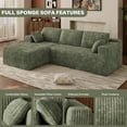 thumbnail image 3 of Wiilayok 103" Cloud Sectional Couch with L-Shape Chaise,Modern Modular Sofa with Deep Seat, Comfy Boneless Upholstered Couches for Living Room Bedroom,Olive Green (Plush Corduroy Fabric), 3 of 7