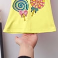 thumbnail image 4 of Lopeceal Toddler Girls Cute 2 Piece Outfits Lollipop Print Crew Neck Ruffle Sleeve with Bowknot Small Floral Print Shorts 2-9Y, 4 of 5