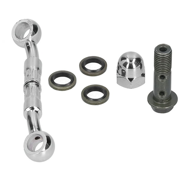 Extensor de manguera de freno de coche, conector de extensión de manguera de freno, piezas de repuesto hidráulicas universales para modificación de motocicleta (longitud: aprox. 108 mm/4,3 pulgadas)