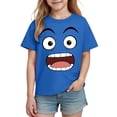 thumbnail image 5 of DAETIROS Boys Funny Cartoon Face T-Shirt Short Sleeve Crewneck 100% Cotton Kids Boy Top Ages 4-7 Blue Kids Graphic Tee,Size 9 T, 5 of 6