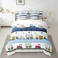 thumbnail image 2 of Castle Fairy Kids Cute Excavator 7-Piece Twin Bedding Sets,Abstract Stripes Bedding Comforter Set,Cartoon Truck Breathable Sheet Sets,Breathable Home Decor, 2 of 8