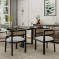 thumbnail image 2 of GDF Studio Contemporary Dining Chairs with Rattan Round Backrest & Black Wood Frame, Set of 2, 2 of 9