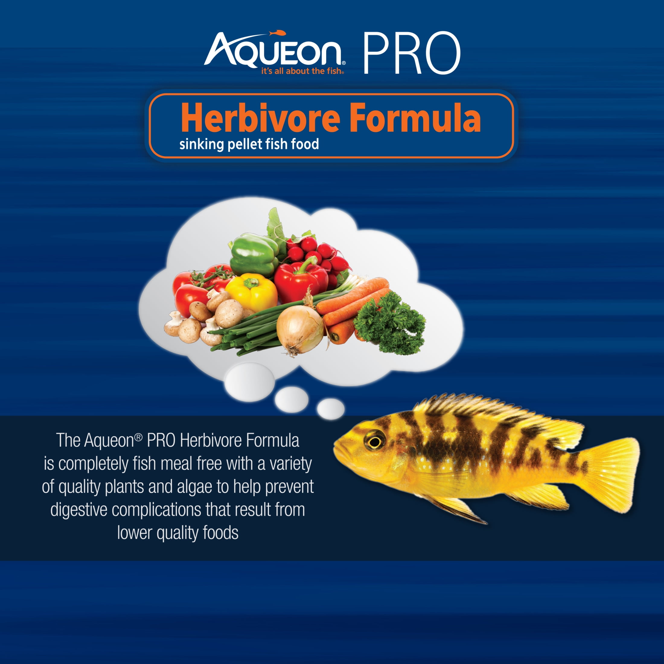 Aqueon PRO Pellet Fish Food Herbivore Formula 5 oz
