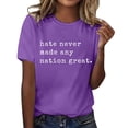 thumbnail image 5 of Delayuji Womens Fashion Workout T Shirts Athletic Plus Size Tops Summer Trendy Clothes 2025 Short Sleeve Spring Tee Purple L Cotton Short Sleeve Shirts for Women, 5 of 7