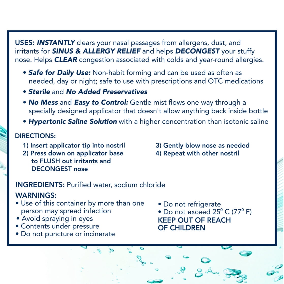 Vicks Sinex Saline Extra Strength Nasal Spray Twin Pack, Drug Free Nasal Decongestant for Sinus Relief, 2x5 oz