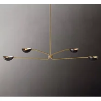 Aesthetic Vintage Collection 4-Light Sputnik Mid-Century Brass New Condition Chandelier