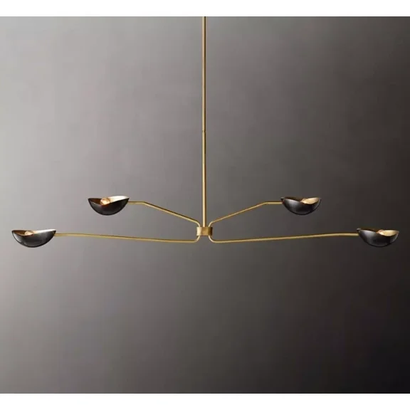 Aesthetic Vintage Collection 4-Light Sputnik Mid-Century Brass New Condition Chandelier