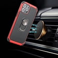thumbnail image 5 of Cover for Apple iPhone 11 (6.1") Slim Rugged TPU Shockproof Hybrid with Magnetic Ring Stand Holder Phone Case Fit iPhone 11 [ Black / Red ], 5 of 5