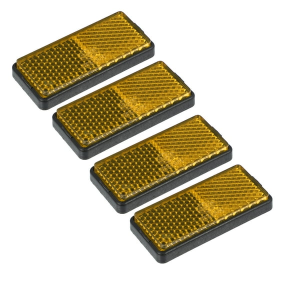 4pcs 56mm M5x0.8 Orange Plastic Universal Screw Mount Reflective Warning Reflector for Motorbike Bicycle