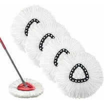 4 Pack Spin Mop Replacement Heads, 100% Microfiber Spin Mop Refill for Easy Wring Compatible with Triangle Spin Mop, 360 Degree Spinning Mop Replace Head for Floor Cleaning