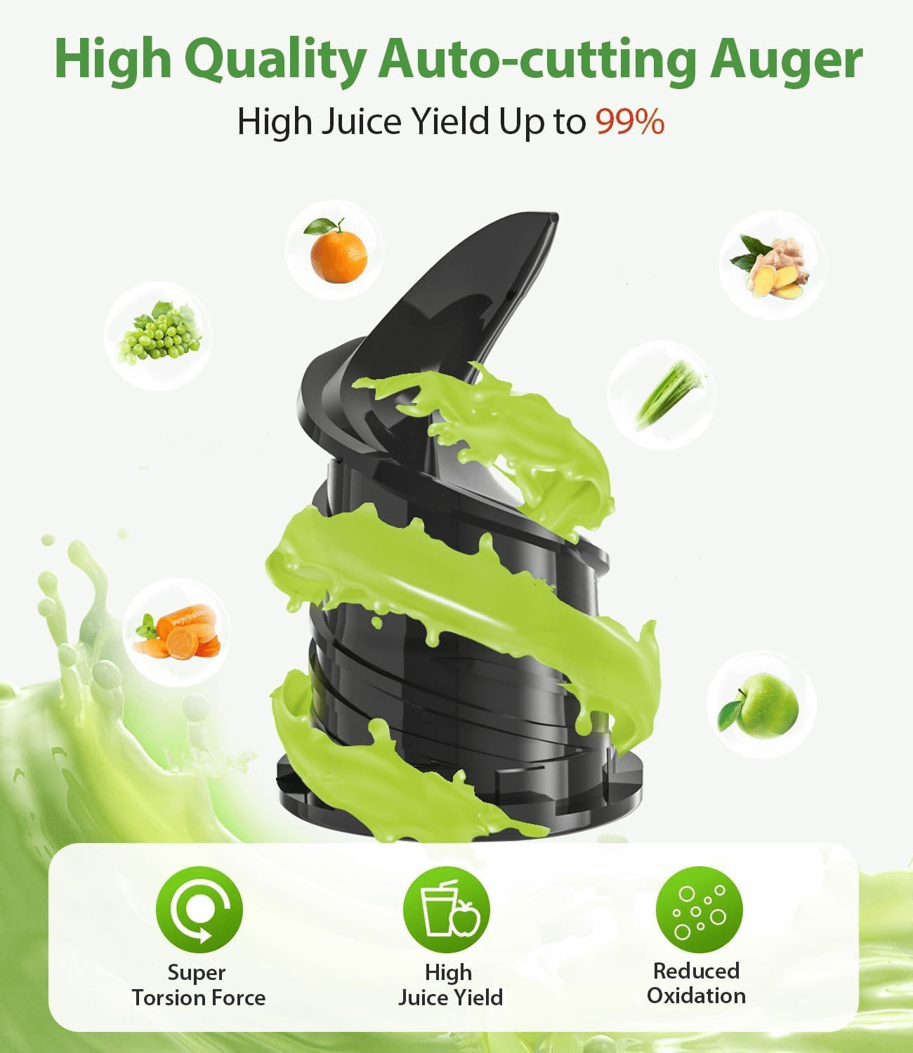 Juicer Machines with 6.3" Large Chute, 2-in-1 Cold Press Juicer for Whole Vegetables Fruits 300W, Masticating juicer Easy to Clean Juice Extractor Machine for Making Nut Mike, Juice, Premium Gray