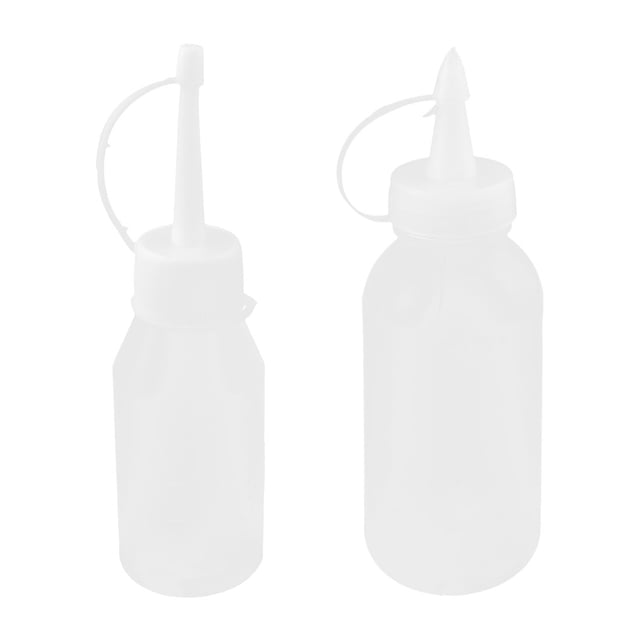 Unique Bargains Plastic Pointy Nozzle Sewing Machine Oil Bottles 50ml 100ml Clear White 2 in 1