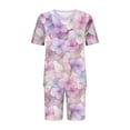 thumbnail image 5 of Enjoytime Summer Outfits for Women 2026 Print Short Sleeve Tops with Shorts 2 Piece Sets Casual Plus Size Lounge Set, 5 of 5