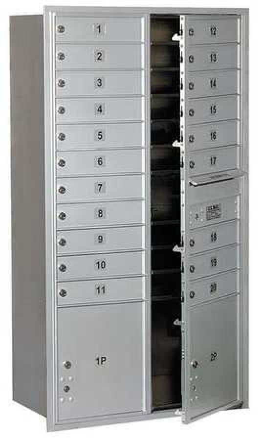4C Horizontal Mailbox - Maximum Height Unit - Double Column - 20 MB1 Doors - Aluminum - Front Loading - USPS Access