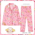thumbnail image 3 of Pijamas de dibujos animados para niños y niñas, ropa de dormir Kawaii de manga larga, con diseño de Cinnamoroll Kuromi, 2023, 3 of 4