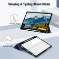thumbnail image 4 of Fintie Slim Case for Samsung Galaxy Tab S10 Lite/ S10 FE/ S9 FE 5G 10.9 Inch/Tab S9 11 Inch with S Pen Holder, Ultra Thin Lightweight Tri-Fold Stand Cover with Auto Wake/Sleep, Navy, 4 of 8