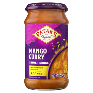 Patak's Mild Mango Curry Simmer Sauce, 15 Ounce Bottle