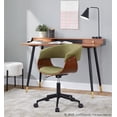 thumbnail image 3 of Vintage Mod Office Chair, Home Office Chair with Wheels, Wooden Desk Chair, Computer Chair, Home Office Desk Chair Comfy, Mid Century Modern Desk Chair (Green), 3 of 6