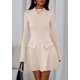 thumbnail image 3 of Vestido PRETTYGARDEN Otoño 2025 Mini Beige con Mangas Acampanadas - Talle S, 3 of 8