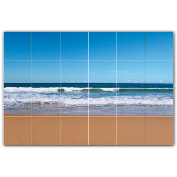 Picture-Tiles.com: Beach Ceramic Tile Wall Mural WAL500044-64XL. 72"W x 48"H using (24) 12" x 12" Ceramic Tiles-Satin Finish