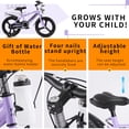 thumbnail image 5 of 16" Kids Bike for Boys Girls, Toddler Bike with Training Wheels, Bicycle for Kids with Adjustable Seat, Water Bottle, Fits Riders 41"-53", Purple, 5 of 9