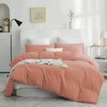 thumbnail image 2 of IR Imperial Rooms 3 PC Duvet Cover Set Plain Microfiber Button Closer Adult Peach Color Queen, 2 of 6