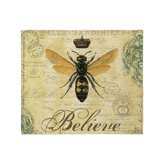 CafePress - Vintage French Queen Bee Throw Blanket - Soft Fleece Throw Blanket, 50"x60" for All Ages