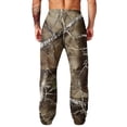 thumbnail image 7 of LTTVQM Men's Realtree Leaf Camo Wide Leg Pants Leisure Tree Camo Breathable Light Fabric Loose Fit Fishing Athletic Wide Leg Pants Coffee S, 7 of 7