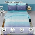 thumbnail image 2 of Girls Comforter Set Queen Size Bed in A Bag Colorful Ombre Blue Purple Rainbow Bedding Set for Kids Teen(1 Comforter, 2 Pillowcases), 2 of 4
