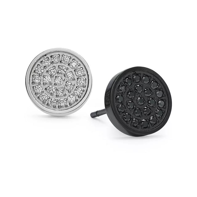 SUTTON BY RHONA SUTTON Men's Two-Tone 2-Pc. Set Cubic Zirconia Cluster Stud Earrings