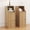 wood, variant on 9.8" Narrow Nightstand 2 Drawer, Slim Fluted End Table, Walnut Bedside Table for Small Spaces
