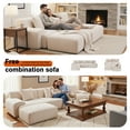thumbnail image 6 of 120" Modular Sectional Cloud Boneless Couch with Ottoman, L-Shaped 3-Seater Modern Modular Sofa Bed with Deep Seat, Upholstered Sectional Couches for Living Room，No Assembly Required (Beige), 6 of 7