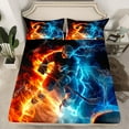 thumbnail image 2 of Castle Fairy Sport Ice Hockey 3Pcs Twin Sheet Sets for Teens Boys Girls,Ball Gamer Twin Fitted Sheet,Abstract Lightning Breathable Flat Sheet,Breathable Home Decor, 2 of 7