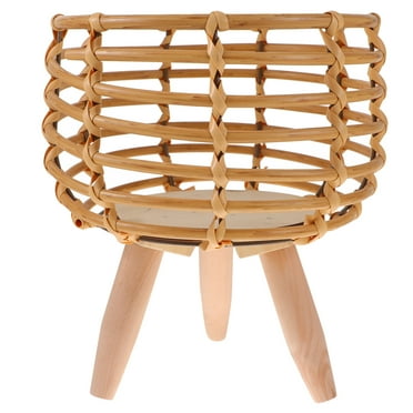 WeiWei HOMSFOU Rattan Woven Plant Stand for Succulents