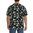 thumbnail image 7 of Balery Daisies Flowers Men's Casual Button Down Shirt Short Sleeve Textured Summer Cuban Beach Shirts-X-Large, 7 of 7