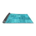 thumbnail image 2 of Ahgly Company Indoor Round Abstract Light Blue Contemporary Area Rugs, 3' Round, 2 of 4